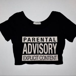 Vintage small crop top shirt black with off white letters